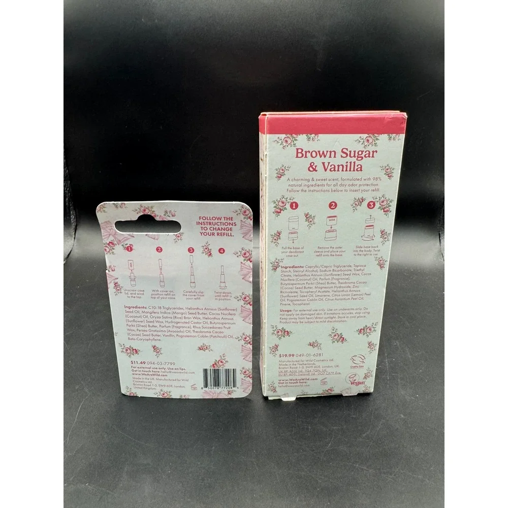 Wild x LoveShackFancy Brown Sugar & Vanilla Refillable Deodorant & Lip Balm Set